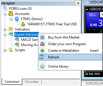 Refresh Expert Advisors
