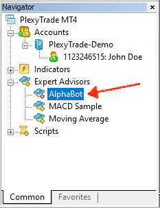 AlphaBot Expert Advisors list