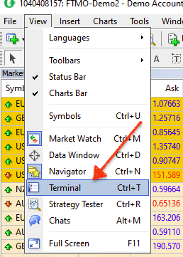 Terminal view option